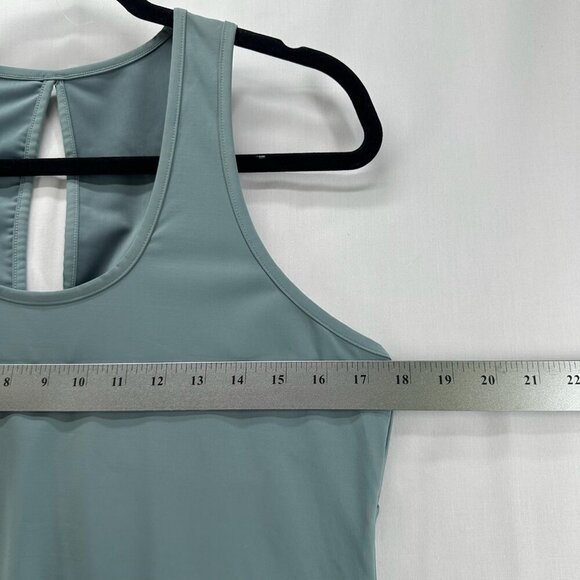 Gymshark LustreTank Top Women Sz M Scoop Neck Racerback Cut Out Stormy Turquoise - Picture 8 of 11